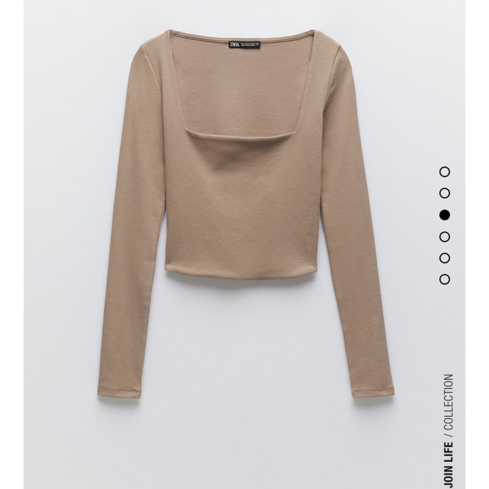 Zara Tan Long Sleeve Top
